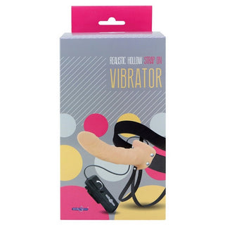 Realistic Hollow Vibrating Strap-On Flesh Pink