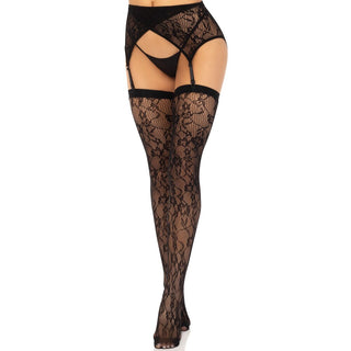 Leg Avenue Lace Stockings and Garterbelt Black by Leg Avenue Lingerie – Discreet Hosiery from My Devilish Desires