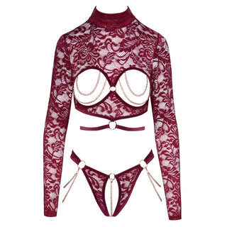 Abierta Fina Open Red Lace Body by Abierta Fina – Discreet Bodysuits from My Devilish Desires