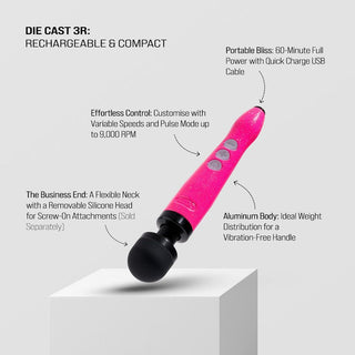Doxy Die Cast Wand Rechargeable HOT PINK by Doxy Wand Massagers – Discreet Sex Toys & Erotic Games from My Devilish Desires