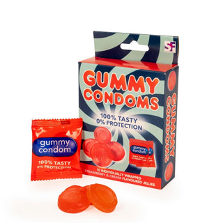 Strawberry Flavoured Gummy Condoms 10 Pack
