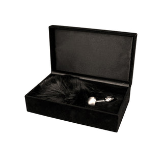 Small Stainless Steel Butt Plug with Black Faux Fur Tail