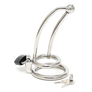 Chastity Penis Lock with Curved Urethral Tube