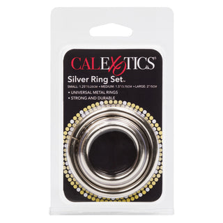 Silver 3-Piece Cock Ring Set