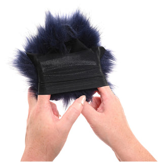 Cougar Spiked Sensory Glove – Navy Faux Fur BDSM Glove