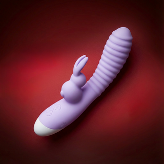Rechargeable 12-Speed Rabbit Vibrator – Purple Dual-Action Silicone