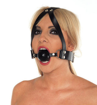 Leather Ball Gag & Head Harness
