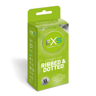 EXS Comfy Fit Ribbed and Dotted Condoms 12 Pack by Exs Condoms – Discreet Condoms from My Devilish Desires
