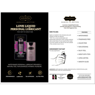 Kama Sutra Love Liquid Lubricant 100ml by Kamasutra Lubricants – Discreet Personal Lubricants from My Devilish Desires