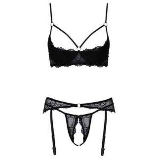 Cupless and Crotchless Set by Cottelli Collection – Discreet Lingerie from My Devilish Desires