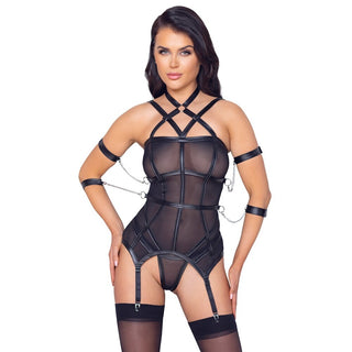 Cottelli Bondage Basque And String by Cottelli Collection – Discreet Erotic Clothing from My Devilish Desires