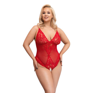 Cottelli Curves Crotchless Body Red by Cottelli Collection – Discreet Erotic Clothing from My Devilish Desires