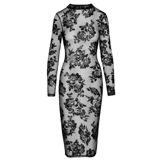 Noir Tight Fitting Floral Transparent Dress by Noir – Discreet Dresses from My Devilish Desires