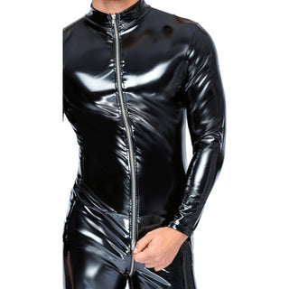 Black Level Vinyl Jumpsuit With Zip Black by Black Level – Discreet Bodysuits from My Devilish Desires