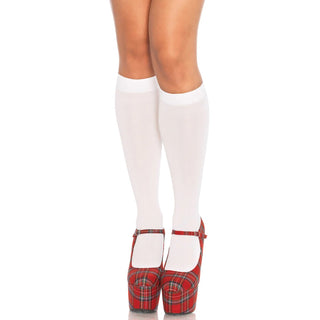 Leg Avenue Nylon Knee Highs White UK 8 to 14 by Leg Avenue Lingerie – Discreet Hosiery from My Devilish Desires