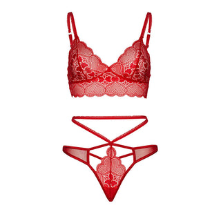 Leg Avenue Sweetheart Lace Bralette Set Red by Leg Avenue Lingerie – Discreet G-Strings from My Devilish Desires