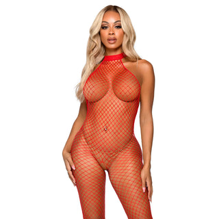Leg Avenue Racer Neck Bodystocking Red UK 6 to 12 by Leg Avenue Lingerie – Discreet Erotic Clothing from My Devilish Desires
