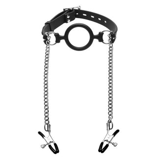 Mutiny Silicone O Ring Gag Plus Nipple Clamps by Master Series – Discreet Sex Toys & Erotic Games from My Devilish Desires