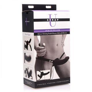Power Pegger Silicone Vibrating Double Dildo With Harness by XR Brands – Discreet Sex Toys & Erotic Games from My Devilish Desires