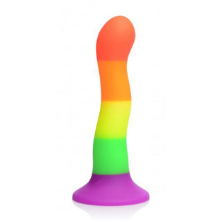 Proud Rainbow Silicone Dildo with Harness by XR Brands – Discreet Sex Toys & Erotic Games from My Devilish Desires