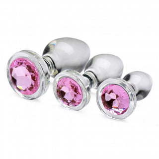 Pink Gem Glass Anal Plug Set by XR Brands – Discreet Sex Toys & Erotic Games from My Devilish Desires