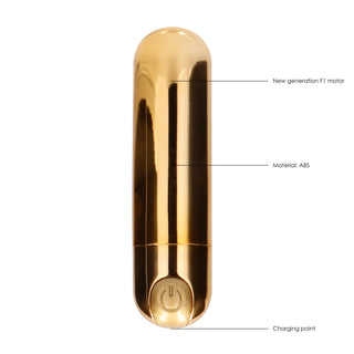 10 speed Rechargeable Bullet Gold by Shots Toys – Discreet Sex Toys & Erotic Games from My Devilish Desires