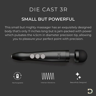 Doxy Die Cast 3 Rechargeable Wand Matte Black by Doxy Wand Massagers – Discreet Sex Toys & Erotic Games from My Devilish Desires