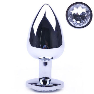 Large Metal Anal Plug With Clear Crystal by Various Toy Brands – Discreet Sex Toys & Erotic Games from My Devilish Desires