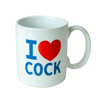 White I Love Cock Mug by Spencer and Fleetwood – Discreet Mugs from My Devilish Desires