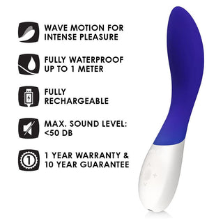 Lelo Mona Wave Midnight Blue Vibrator by Lelo – Discreet Sex Toys & Erotic Games from My Devilish Desires
