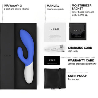 Lelo Ina Wave 2 Luxury Rechargeable Vibe Blue by Lelo – Discreet Sex Toys & Erotic Games from My Devilish Desires