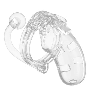 Man Cage 10 Male 3.5 Inch Clear Chastity Cage With Anal Plug by Shots Toys – Discreet Sex Toys & Erotic Games from My Devilish Desires