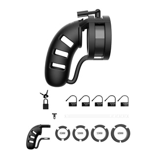 Man Cage 19 Male 4.5 Inch Chastity Cage With Ball Splitter by Shots Toys – Discreet Sex Toys & Erotic Games from My Devilish Desires