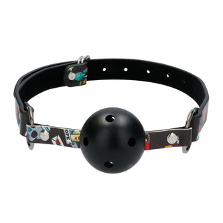Ouch Breathable Ball Gag With Printed Leather Straps by Shots Toys – Discreet Sex Toys & Erotic Games from My Devilish Desires