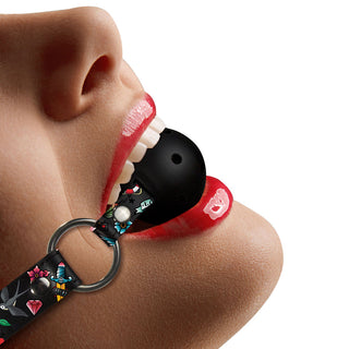 Ouch Breathable Ball Gag With Printed Leather Straps by Shots Toys – Discreet Sex Toys & Erotic Games from My Devilish Desires