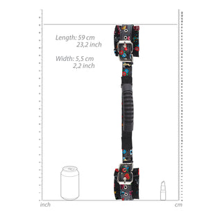 Ouch Old School Tattoo Printed Hand Cuffs With Handle by Shots Toys – Discreet Sex Toys & Erotic Games from My Devilish Desires