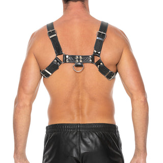 Ouch Chest Bulldog Harness Black Large to Xlarge by Shots Toys – Discreet Erotic Clothing from My Devilish Desires