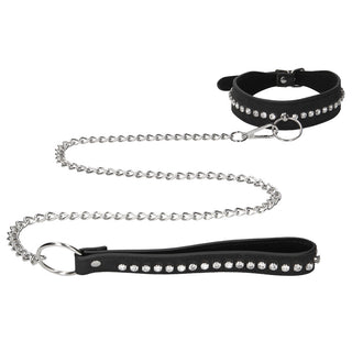 Ouch Diamond Studded Collar With Leash by Shots Toys – Discreet Sex Toys & Erotic Games from My Devilish Desires