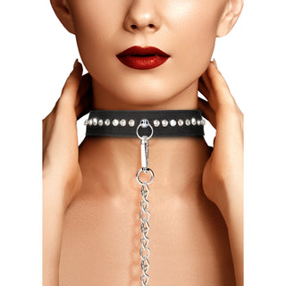 Ouch Diamond Studded Collar With Leash by Shots Toys – Discreet Sex Toys & Erotic Games from My Devilish Desires