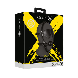 Ouch Xtreme Blindfolded Harness With Solid Ball Gag by Shots Toys – Discreet Sex Toys & Erotic Games from My Devilish Desires