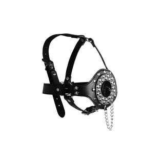 Open Mouth Gag Head Harness with Plug Stopper by Shots Toys – Discreet Sex Toys & Erotic Games from My Devilish Desires