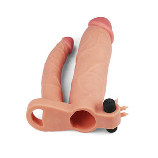 Lovetoy 3 Inch Vibrating Double Extender Flesh Pink by Lovetoy – Discreet Sex Toys & Erotic Games from My Devilish Desires