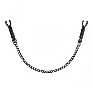 Black Metal Adjustable Nipple Clamps With Chain by Rimba – Discreet Sex Toys & Erotic Games from My Devilish Desires