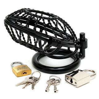 Opening Metal Male Chastity Device With 2 Padlocks by Rimba – Discreet Sex Toys & Erotic Games from My Devilish Desires