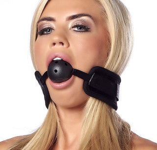 Black Padded Mouth Gag With Breathable Ball by Rimba – Discreet Sex Toys & Erotic Games from My Devilish Desires