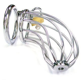 Rouge Stainless Steel Chasity Cock Cage With Padlock by Rouge Garments – Discreet Sex Toys & Erotic Games from My Devilish Desires