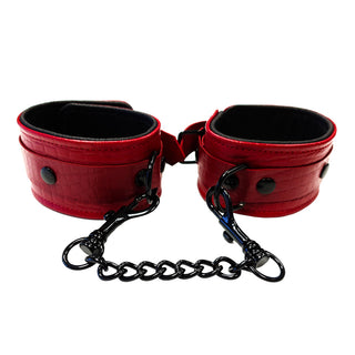 Rouge Garments Leather Croc Print Wrist Cuffs by Rouge Garments – Discreet Sex Toys & Erotic Games from My Devilish Desires