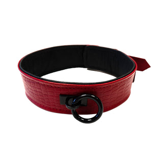 Rouge Garments Leather Croc Print Collar by Rouge Garments – Discreet Sex Toys & Erotic Games from My Devilish Desires