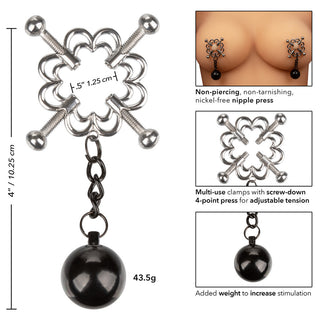 Nipple Grips 4 Point Weighted Nipple Press by California Exotic – Discreet Sex Toys & Erotic Games from My Devilish Desires