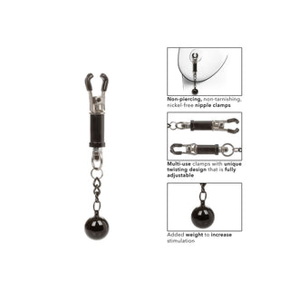 Nipple Grips Weighted Twist Nipple Clamps by California Exotic – Discreet Sex Toys & Erotic Games from My Devilish Desires